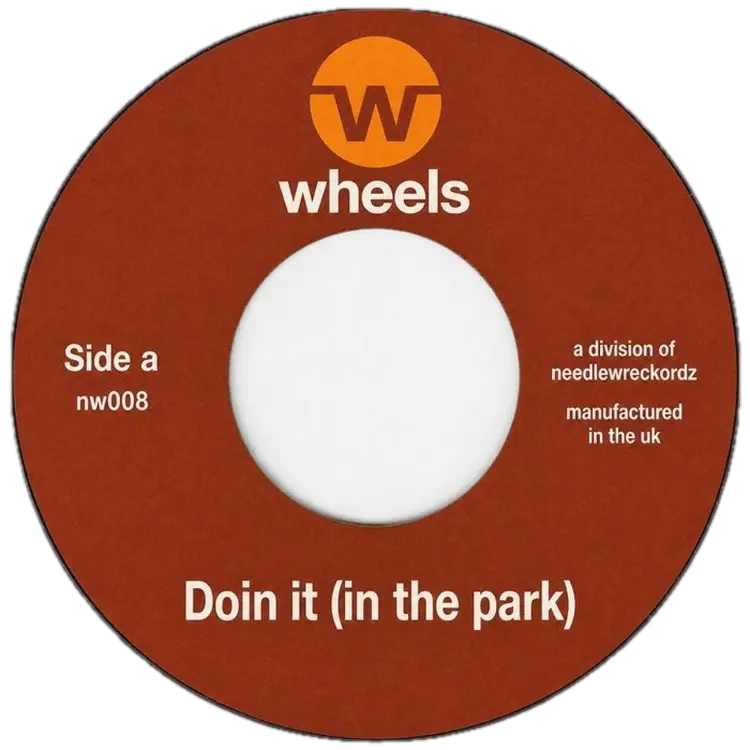 Needlewreckordz NW008 record label artwork for Doin It (In The Park)