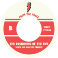 Red and cream 45 RPM label for The Beginning Of The End When She Made Me Promise