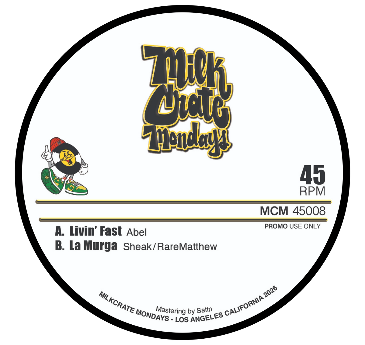 Milk Crate Mondays MCM 45008 label - Livin Fast / La Murga
