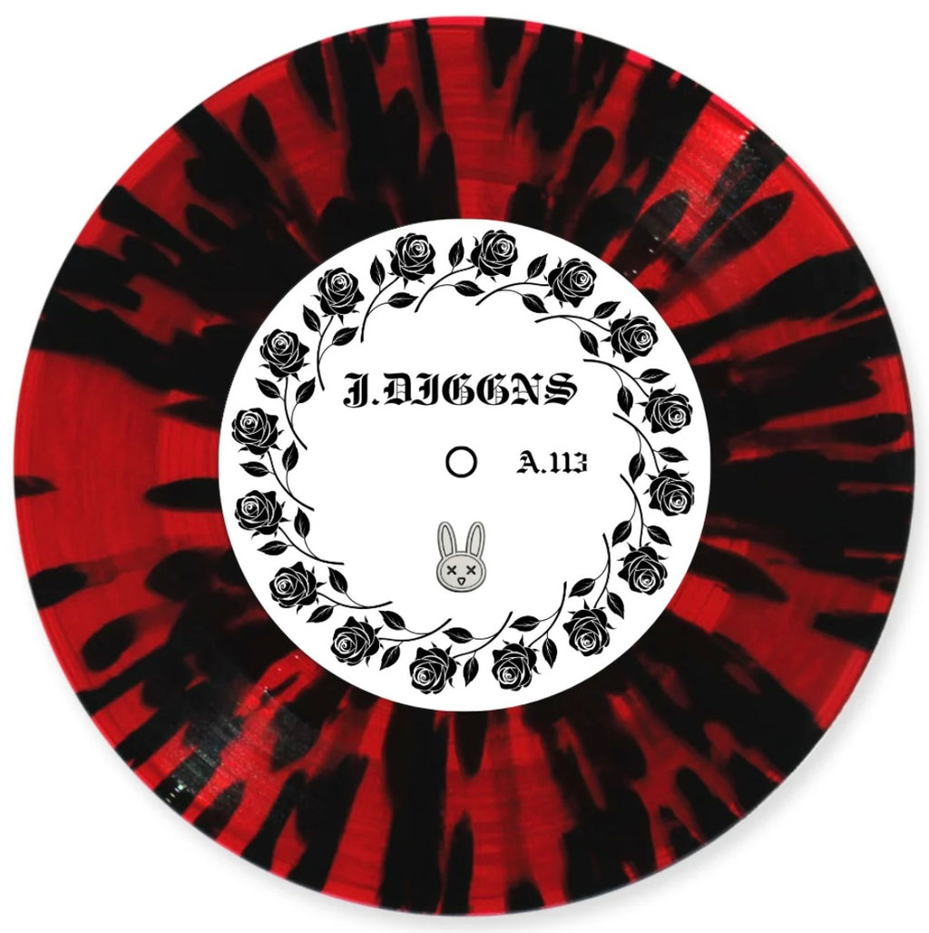 J.Diggins - A.113 Side A label - Red/Black Splatter 7"